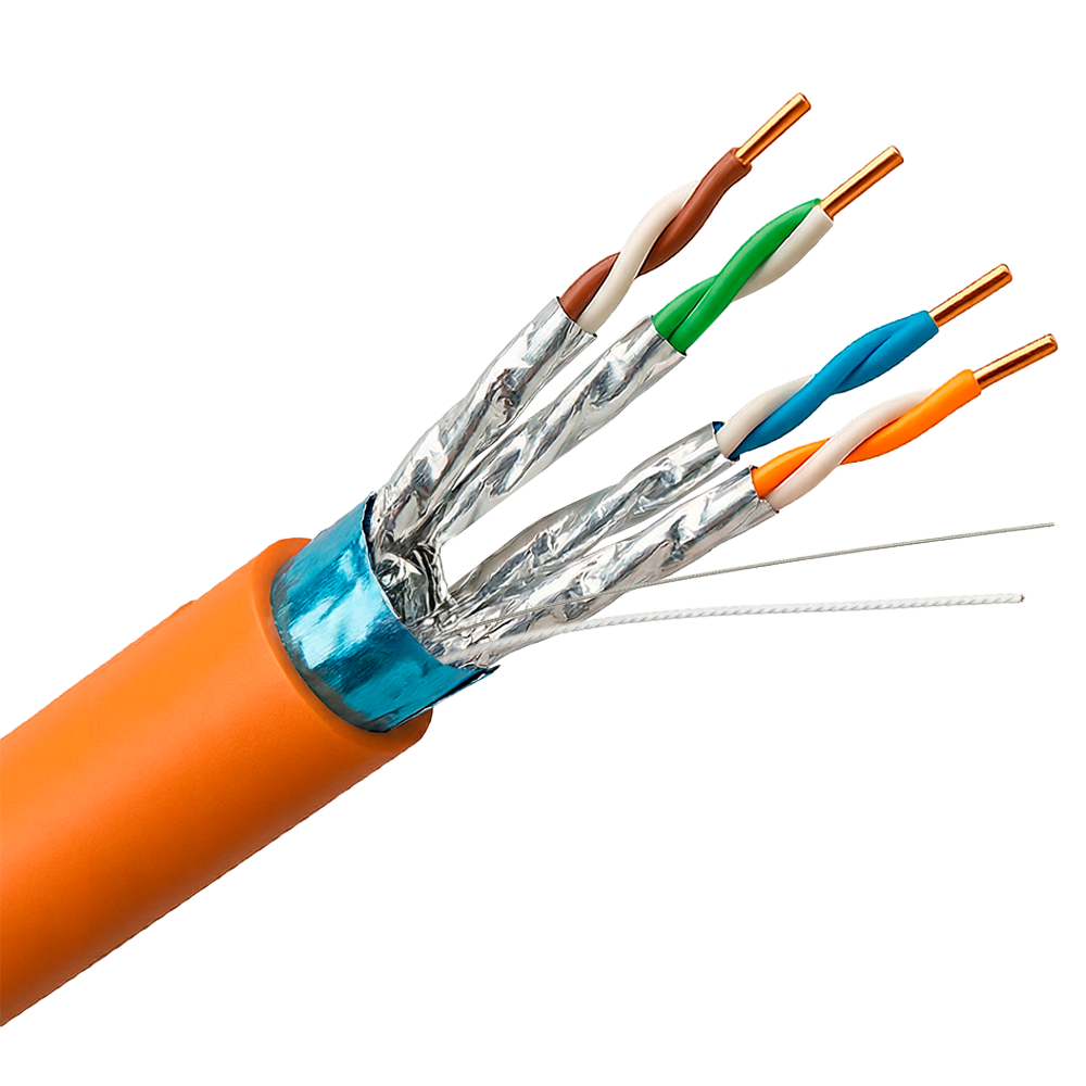 Uniview cable F/FTP categoría 6A color naranja UV-F/FTP6A-500-BC23AWG-DCA-R-O