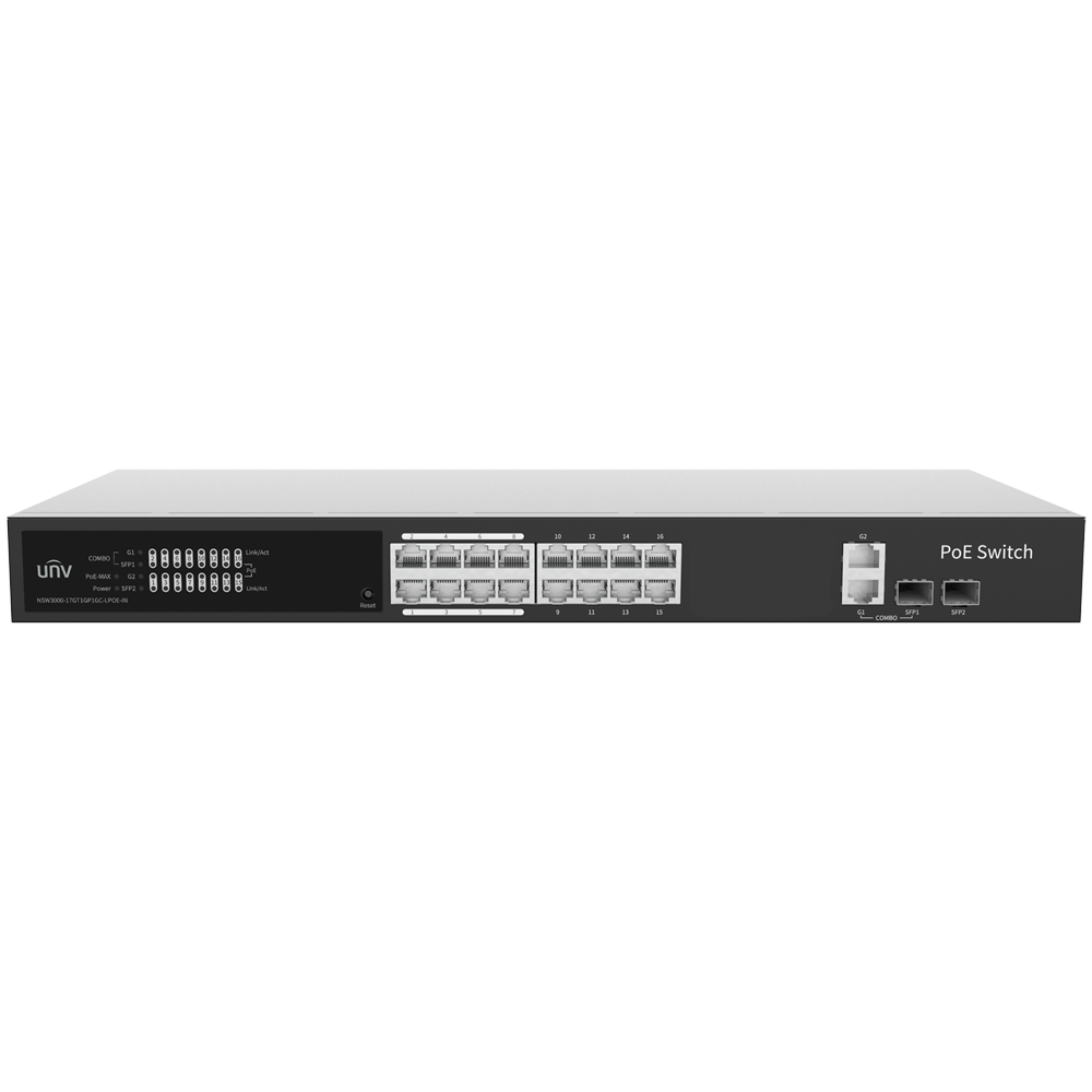 Uniview Switch PoE Cloud Gestionable Capa 2 UV-NSW3000-17GT1GP1GC-LPOE-IN