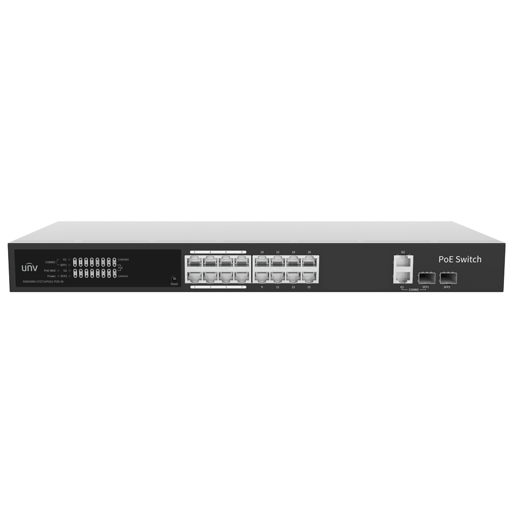 Uniview Switch PoE Cloud Gestionable Capa 2 UV-NSW3000-17GT1GP1GC-POE-IN