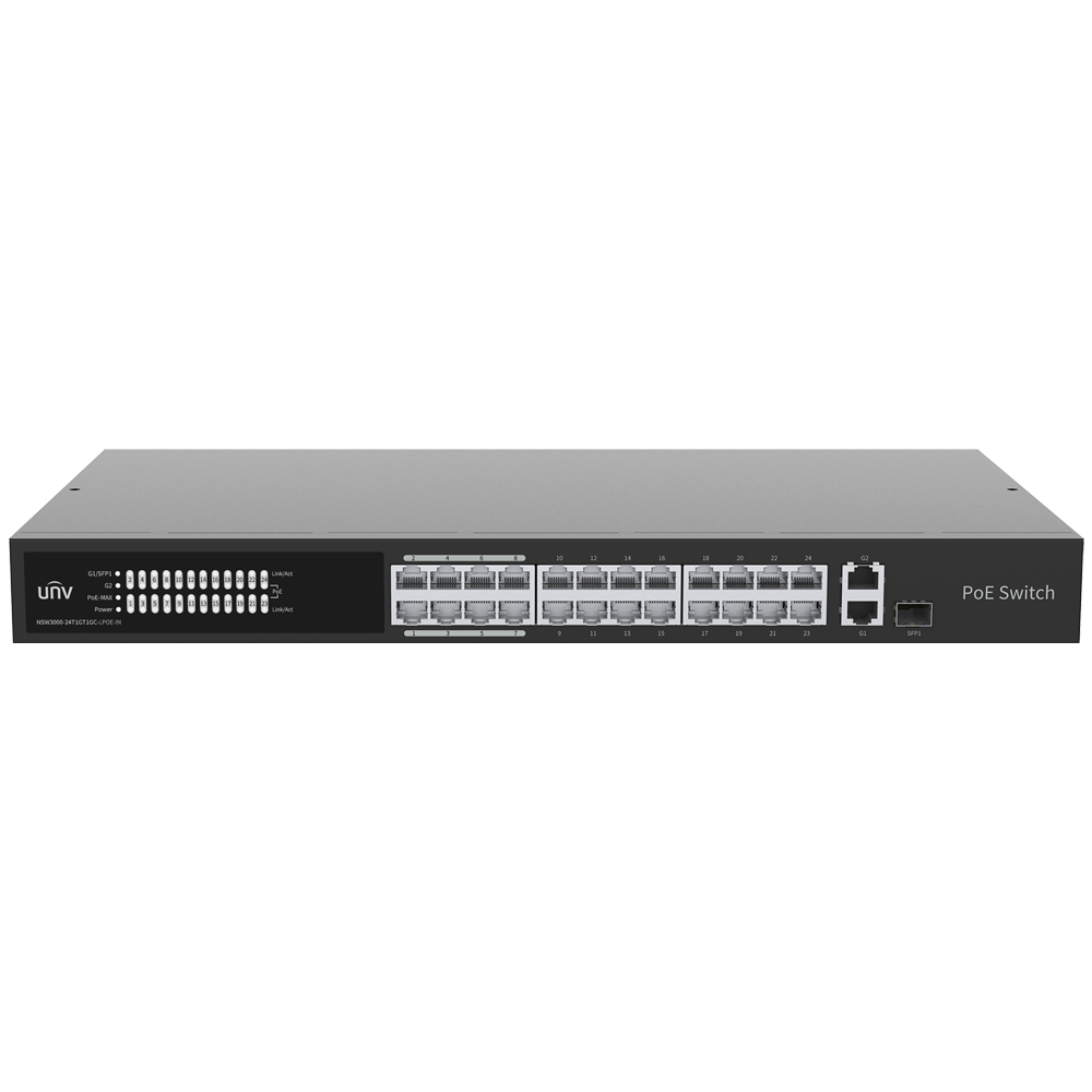 Uniview Switch PoE Cloud Gestionable Capa 2 UV-NSW3000-24T1GT1GC-LPOE-IN