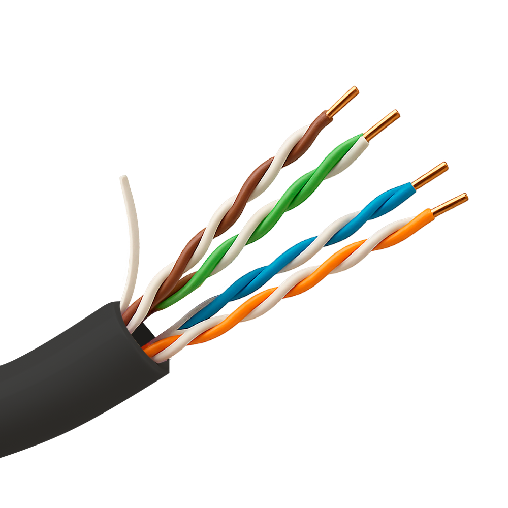 Uniview Cable UTP Categoría 5E Conductor CCA 24AWG color negro UV-UTP5E-305-OUTDOOR