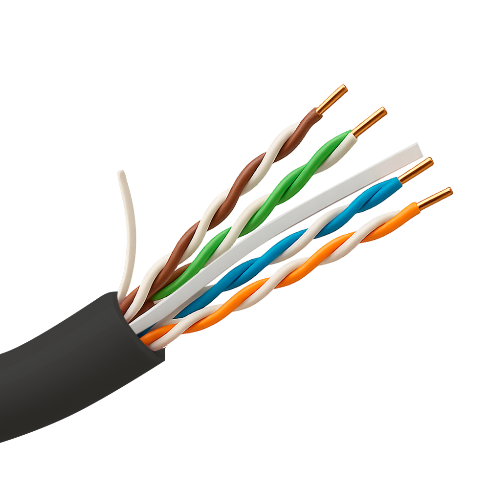 Uniview Cable UTP rígido de exterior color negro UV-UTP6-305-BC-OUTDOOR