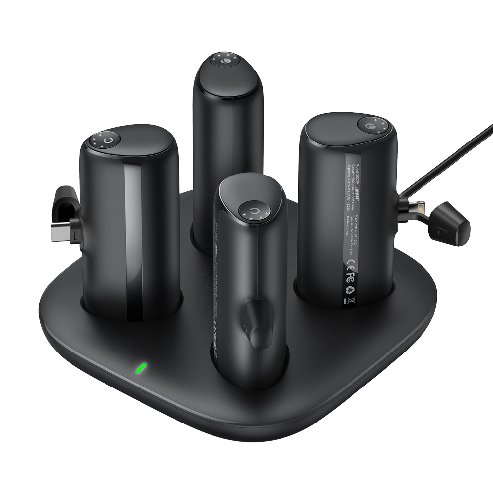 Veger 4 power banks con base de carga color negro VG-W007