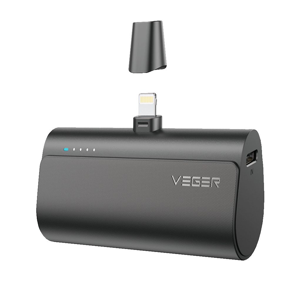 Veger Mini Power bank con LEDs carga color negro VG-W0556P