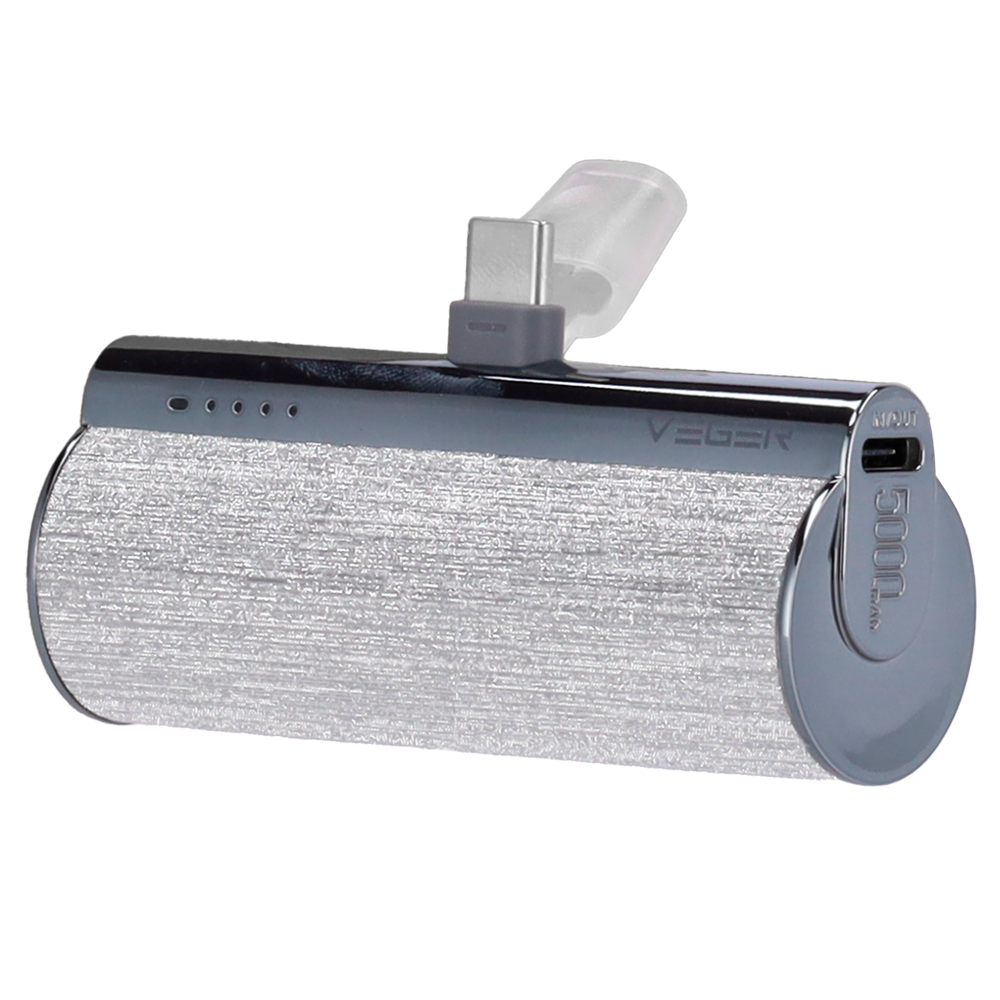 Veger Mini Power bank con LEDs carga color gris VG-W0573-S