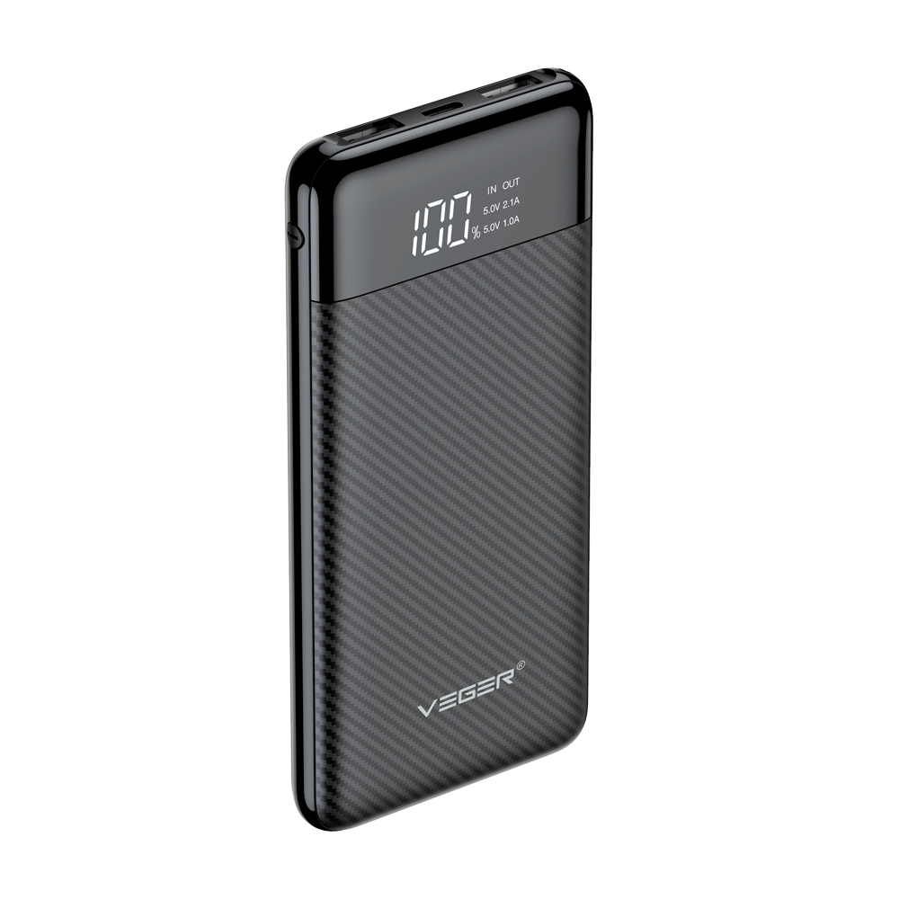Veger Power bank con pantalla LCD color negro VG-W1087