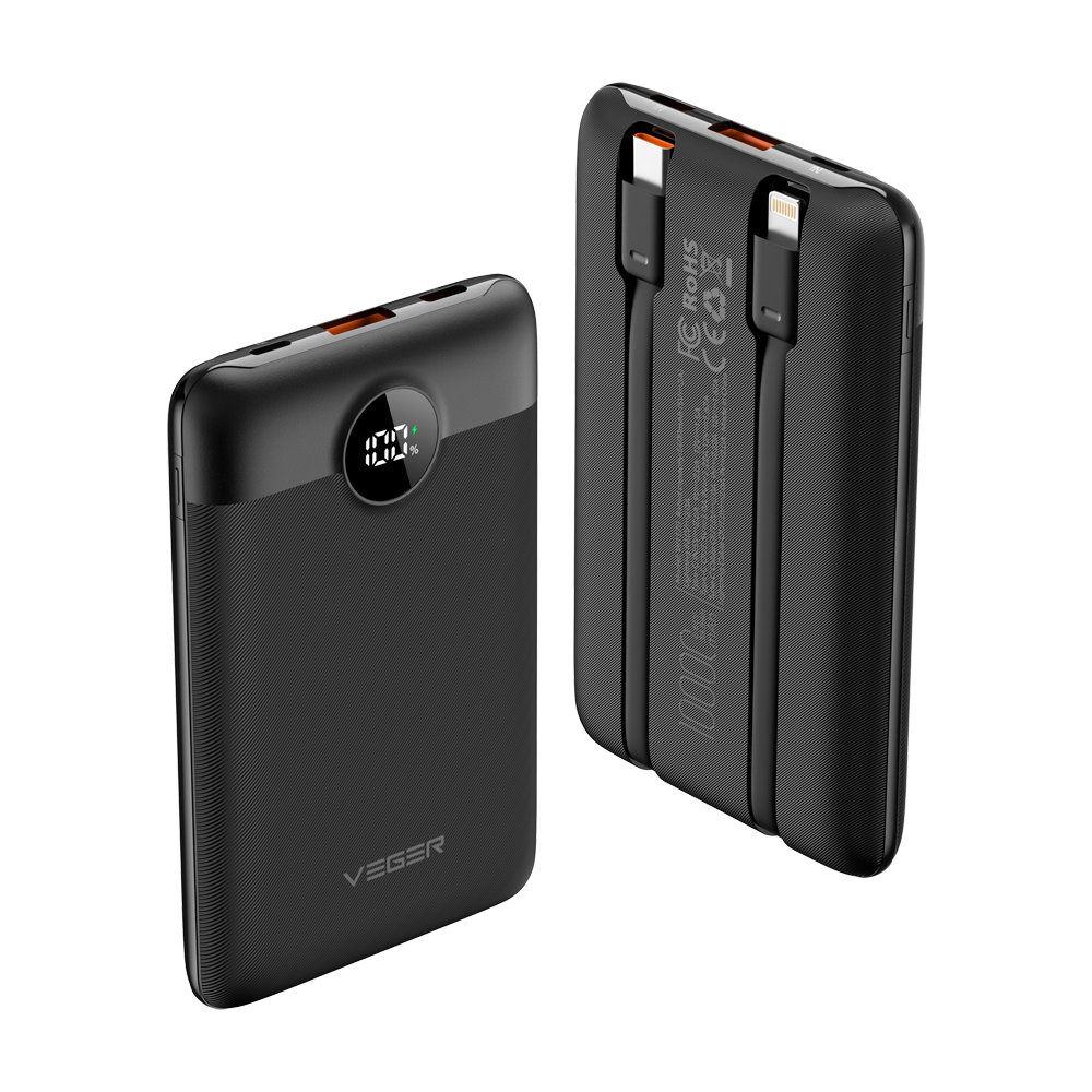 Veger Power bank con pantalla LCD color negro VG-W1170