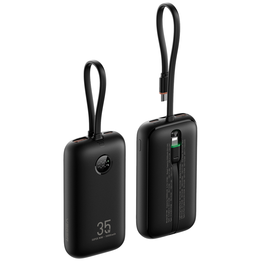 Veger Power bank con pantalla LCD color negro VG-W1188