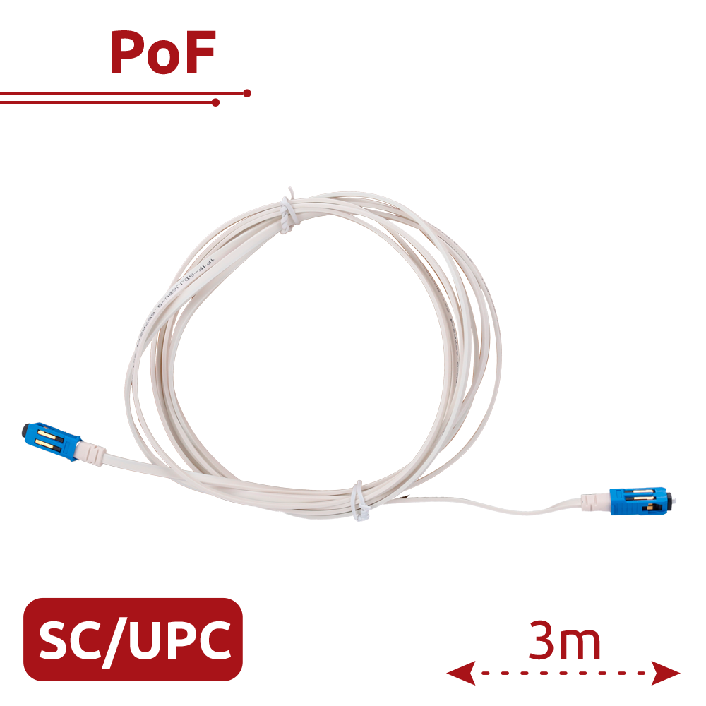 Vsol Cable PoF Permite inyectar datos y alimentación por fibra VSOL-VPOF-SC-UPC-3M