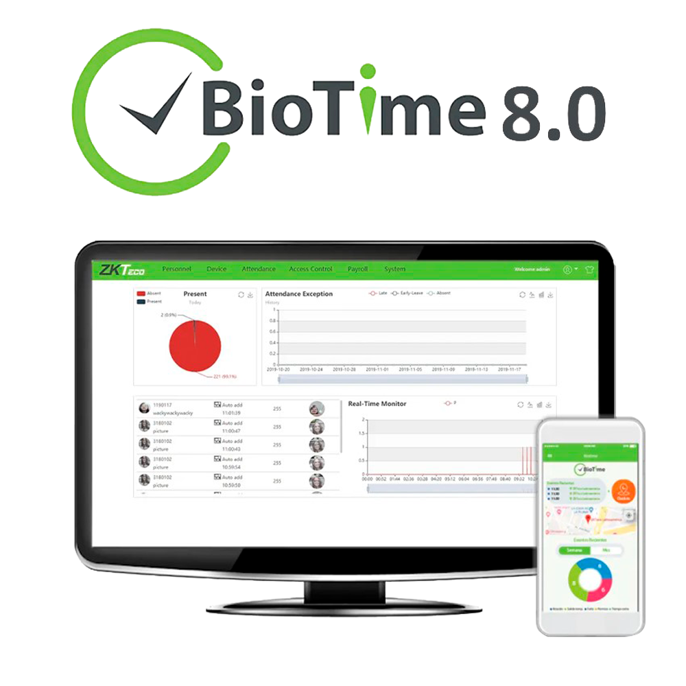 Zkteco Licencia software control de presencia ZK-BIOTIME8-10