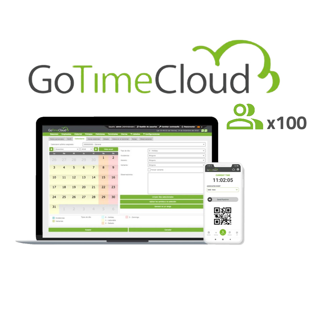 Zkteco Licencia nube control de presencia ZK-GOTIMECLOUD-100