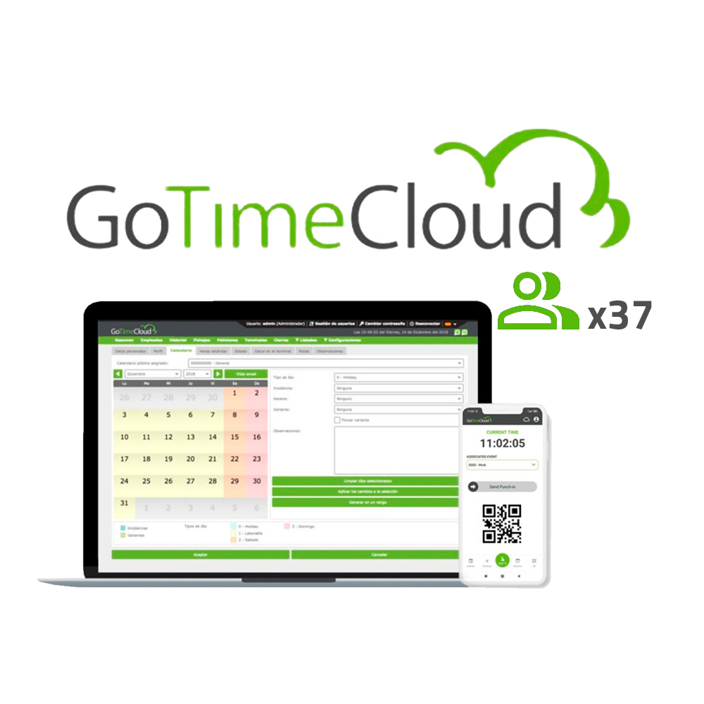 Zkteco Licencia nube control de presencia ZK-GOTIMECLOUD-37