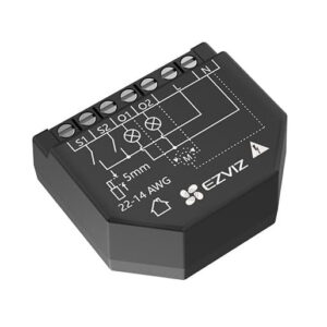 Relé WiFi Inteligente Color Negro Control inalámbrico de iluminación. Medición consumo eléctrico. Gestión de dos circuitos eléctricos independientes