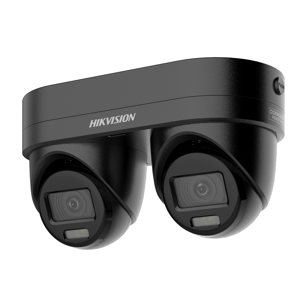 Hikvision cámara Turret IP gama PRO 4 MP, Dos lentes en una 2.8/4 mm, PoE DS-2CD2346G3D-IZ2UY/SL(2.8/4)BLACK