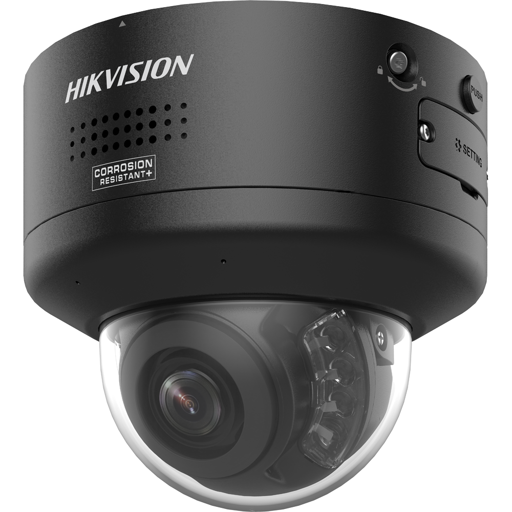 Hikvision cámara Domo IP gama PRO 6 MPx color negro 6 MP, 2.8 ~ 12 mm Motorizada, PoE DS-2CD2767G3-LIPTRZS2UY/SRB(2812)BLK