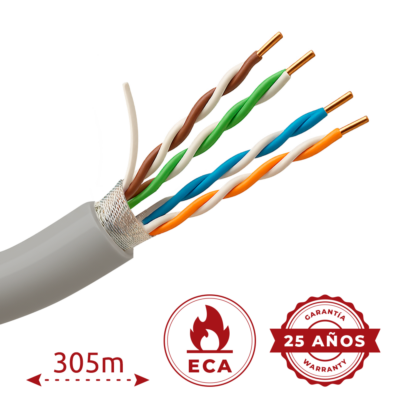 Safire cable U/FTP categoría 6 color blanco-gris FTP6-305-BC-Eca