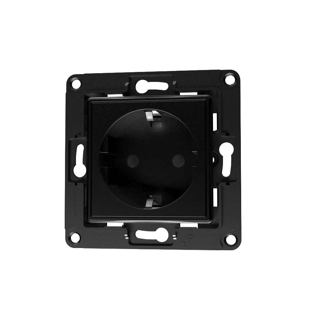 Shelly Wall Socket EU Negro Monitoreo preciso del consumo eléctrico local SH-WALL-SOCKET-B
