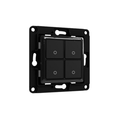 Shelly Wall Switch 4 Diseño compacto con 4 botones pulsadores SH-WALL-SWITCH-4-B