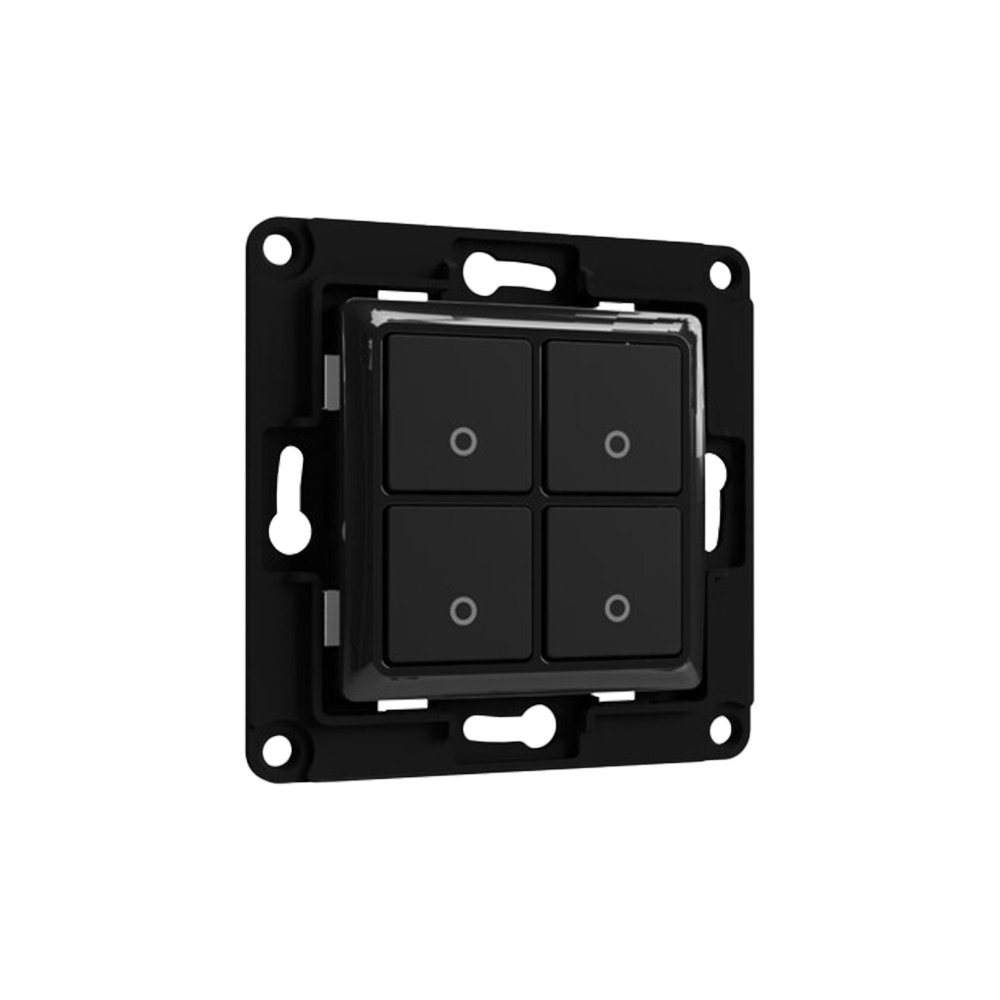 Shelly Wall Switch 4 Diseño compacto con 4 botones pulsadores SH-WALL-SWITCH-4-B