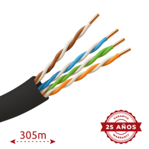 SAFIRE Cable UTPCategoría 5ERollo UTP5E-305-OUTDOOR-BC