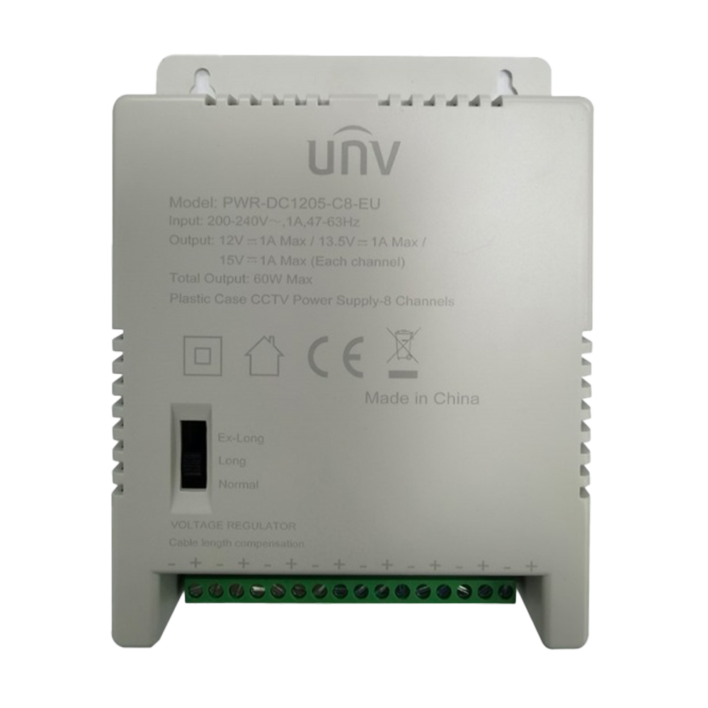Uniview Fuente de alimentación multicanal Uniview UV-PWR-DC1205-C8-EU