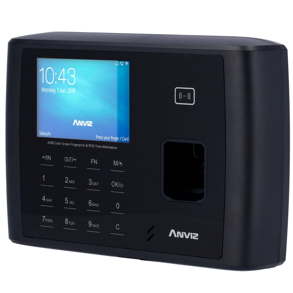 Anviz Control de presencia Huella, tarjeta EM/MF y PIN A350-BT-4G