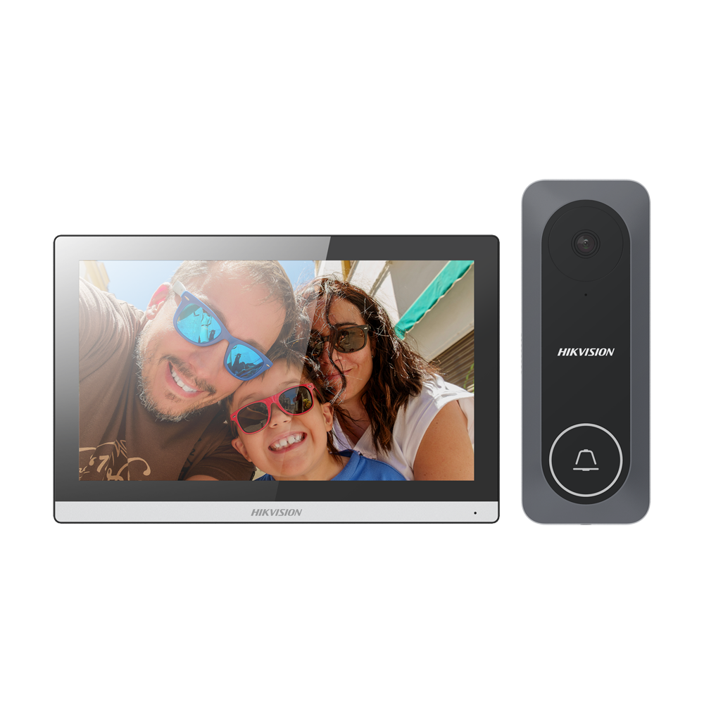 Hikvision Kit de videoportero Tecnología 4 hilos híbrido WiFi DS-KIS312-P(B)