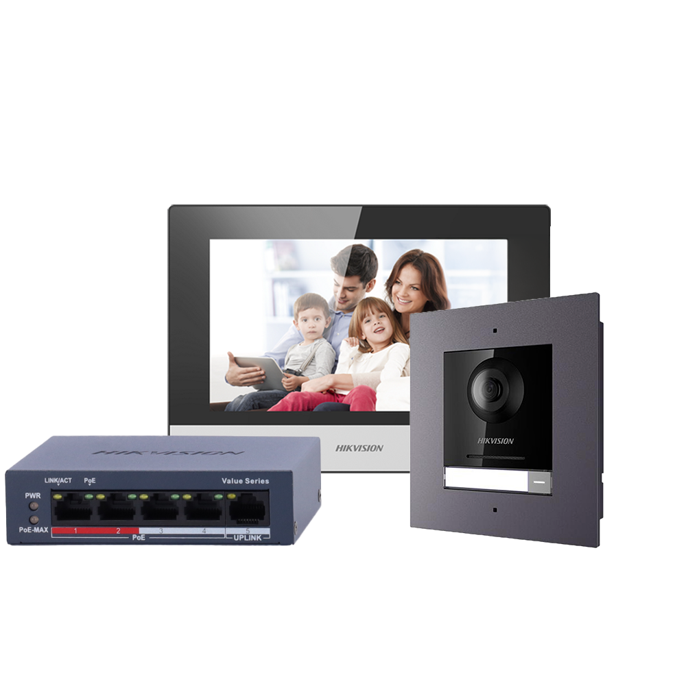Hikvision Kit de videoportero Tecnología IP & WiFi DS-KIS602(B)/Flush