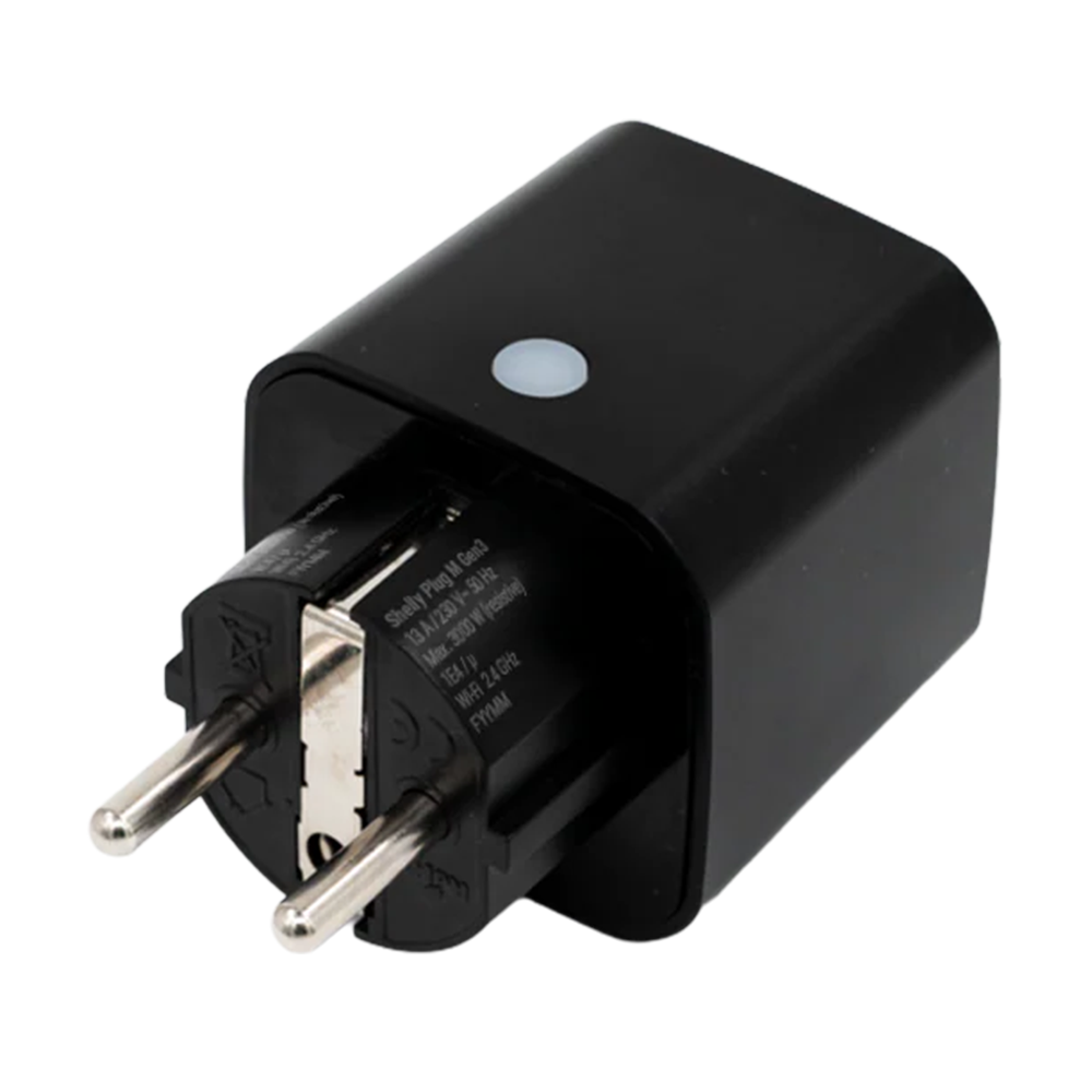 Shelly Plug M Gen3 (Negro) Monitoreo preciso del consumo eléctrico SH-PLUG-M-GEN3-B