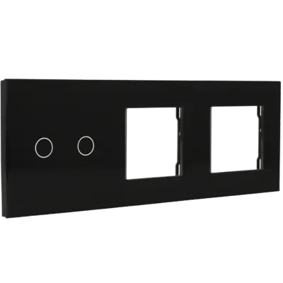 Panel de interruptor con 2 botones y marco para 2 dispositivos