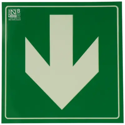 Cartel flecha abajo