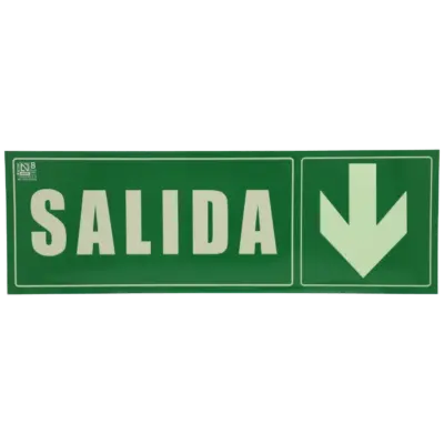 Cartel salida abajo