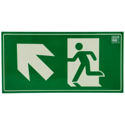 Cartel salida de emergencia izquierda ascendente
