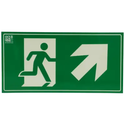 Cartel salida de emergencia derecha ascendente