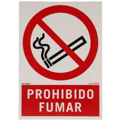 Cartel prohibido fumar