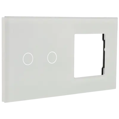 Panel de interruptor con 2 botones y marco para 1 dispositivo