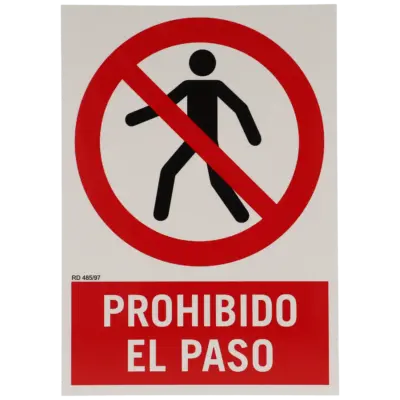 Cartel prohibido el paso