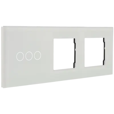 Panel de interruptor con 3 botones y marco para 2 dispositivos