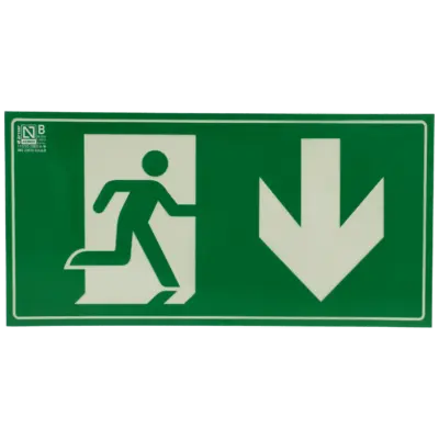 Cartel salida de emergencia abajo