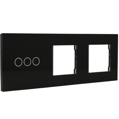 Panel de interruptor con 3 botones y marco para 2 dispositivos