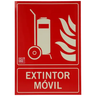 Cartel extintor móvil