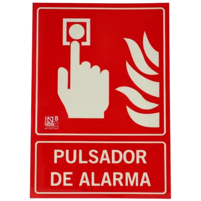 Cartel pulsador de alarma