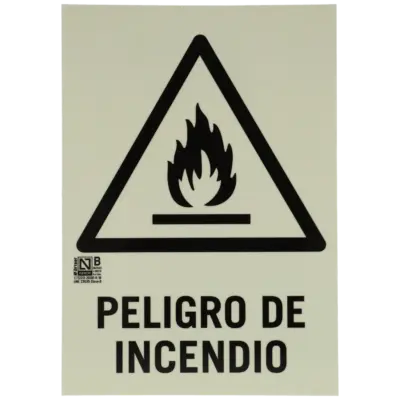 Cartel peligro de incencio