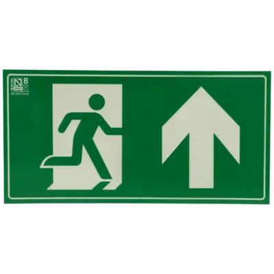Cartel salida de emergencia arriba