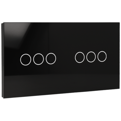 Panel de interruptor doble con 6 botones