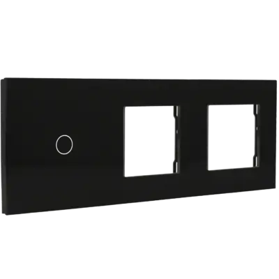 Panel de interruptor con 1 botón y marco para 2 dispositivos