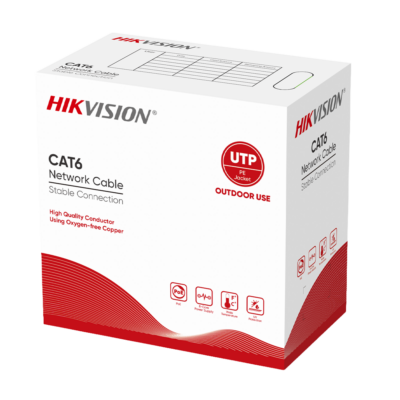 Hikvision cable UTP categoría 6 color negro DS-1LN6OUSPE black 305m