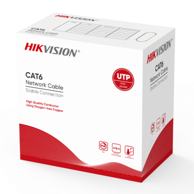 Hikvision cable UTP categoría 6 color blanco-gris DS-1LN6UZC0