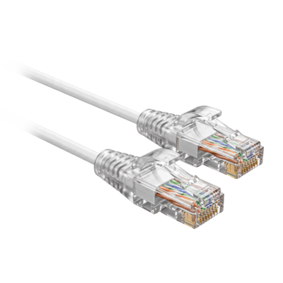 Safire Cable UTP Slim de parcheo Ethernet color blanco-gris UTP6A-SLIM-015W