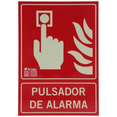 Cartel pulsador de alarma
